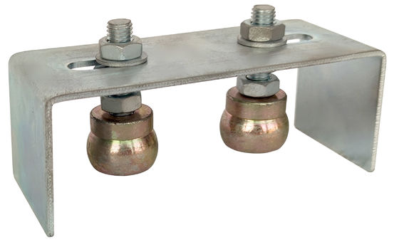 Dual Rollers Sliding Gate Guide Bracket L Posting Belakang Universal Heavy Duty Adjustable 64mm