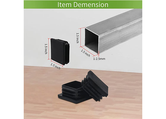 Tutup Pagar Persegi Panjang 75mm X 75mm 200x200 4x4 Nilon Plastik Hitam