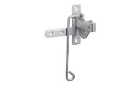 Keamanan Pintu Garasi Slide Latch Lock Hardware Rotating Self Adjusting Silver Outer Steel