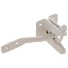 Keamanan Pintu Garasi Slide Latch Lock Hardware Rotating Self Adjusting Silver Outer Steel
