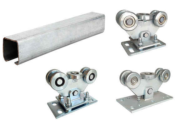 U Groove Steel Track Bawah Kantilever Sistem Gerbang 5 Roda