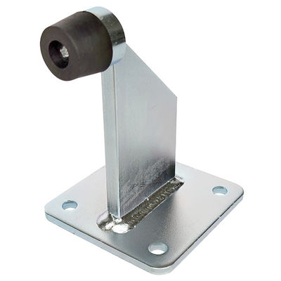 146mm Zinc Plated Steel Small Rubber Gate Stopper Dengan Memperbaiki Pelat Dasar
