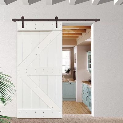 Interior Matte Black Sliding Barn Door Hardware 2 Meter