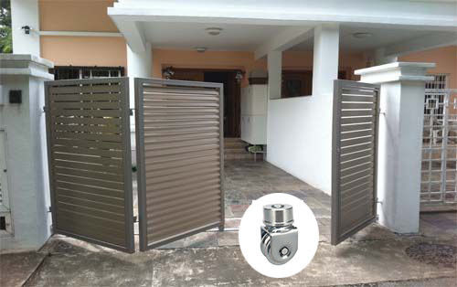 V Groove Folding Sliding Gate Wheel Dengan Rol Rotasi 360 Derajat