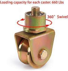 2 Inches Sliding Gate Wheel V Groove Dengan Batang Rotasi 360 Derajat