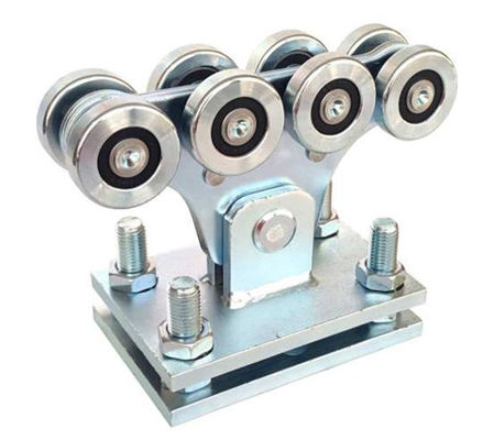 48mm White GI Steel 8 Cantilever Gate Wheel Dengan Plat yang Dapat Disesuaikan