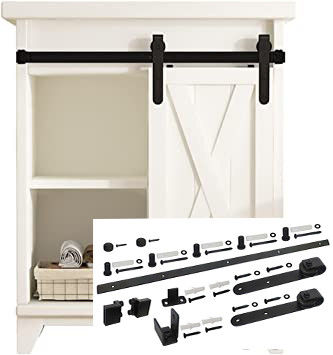 5Ft Mini Single Barn Door Hardware Kit Tali Klasik J Bentuk Gantungan