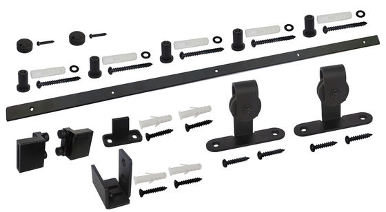 Kit Perangkat Keras Pintu Gudang Mini Top Mount Mini Hitam