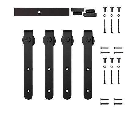 Black Powder Coated Cabinet Mini Barn Door Hardware Kit Untuk Pintu Ganda