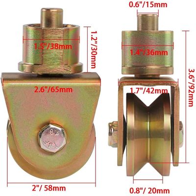 50 - 160mm Brass Gate Door Roller Seng Putih Seng Emas