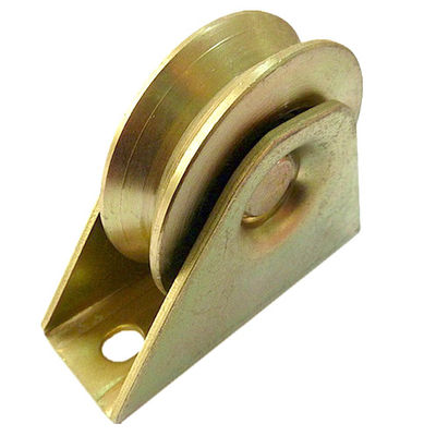 Roda Gerbang Geser Berlapis Seng Beralur V Dengan Braket Internal Ganda