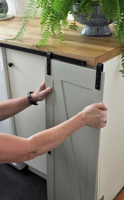 6 Ft Solid Steel Mini Barn Door Hardware Kit Untuk Pintu Kayu Perabotan Ganda