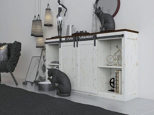 Kabinet Mini Barn Door Hardware Kit Untuk Pintu Kayu Ganda