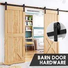 Penggeser Desain Hitam 8 kaki Sangat tenang Inovatif dalam opsi desainer, semua bagian kit perangkat keras pintu gudang