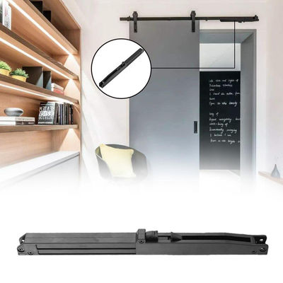 Sliding Soft Close Strap Rolling Barn Door Hardware Kit Hitam
