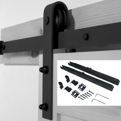 Sliding Soft Close Strap Rolling Barn Door Hardware Kit Hitam
