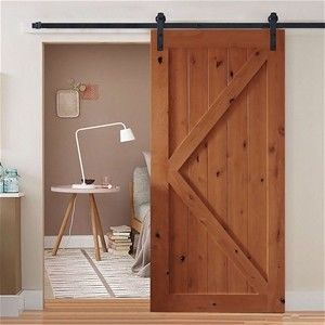 Hitam Lembut tutup satu pintu Sliding Barn Door Track dan Hardware Kit