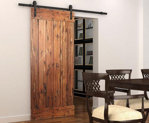 Hitam Lembut tutup satu pintu Sliding Barn Door Track dan Hardware Kit